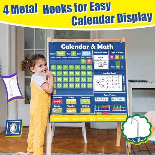 Pocket Chart for Classroom,Toddler Preschool Classroom Math Calendar,Circle Time Learning Center,Math Manipulatives,Addition and Subtraction Games,Homeschool Supplies,Classroom Must Haves