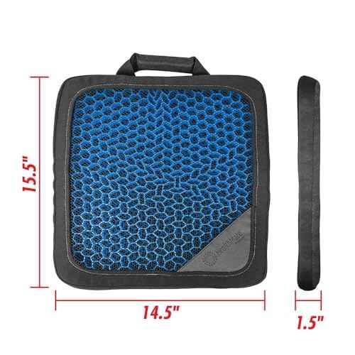 HEALTHMATE Comfy Gel Cushion Gel Seat Cushion for Long Sitting for Back, Sciatica and Tailbone Pain Relief, for Office Chair, Car, Wheelchair, Long Trips (Square)