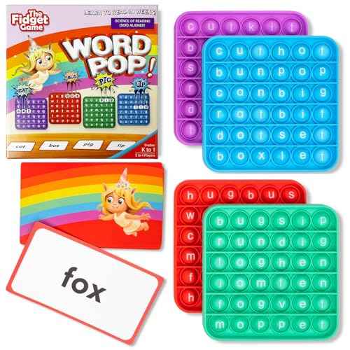 The Fidget Game Word Pop, CVC Words - Learn to Read in Weeks - Multisensory Reading & Phonics Interactive Game Ideal for Pre Kindergarten to 1st Grade (Packaging May Vary)