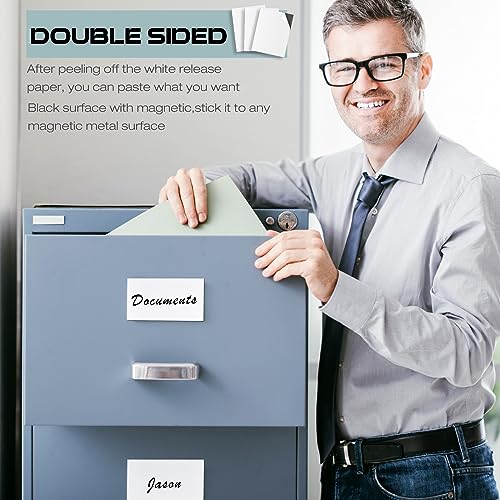 Xuhal 50 Pcs Magnetic Adhesive Sheets Black Magnetic Sheets with Adhesive Backing Flexible Self Paper Easy to Cut for Craft Board Photo Fridge (8 x 10 Inch)