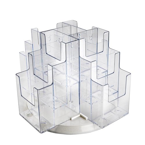 Azar Displays 252811 12-Pocket Revolving Trifold Brochure Holder