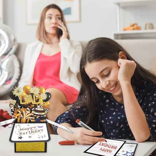 Asmallgf Cool Mens Birthday Gifts for Dad, Happy Daddy Birthday 3D Card from Daughter Son, Funny 40th 50th 60th 70th 80th Birthday Decorations for Father