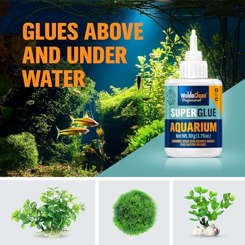 WoldoClean Aquarium 50g Super Glue Gel - Fish Safe for Live Plants, Coral & Rocks