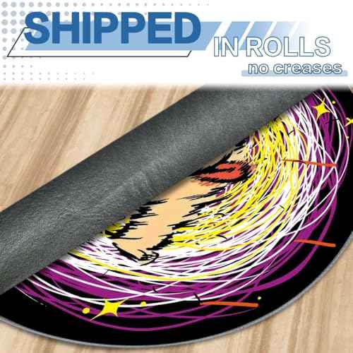 Office Short Pile Chair Mat, Non-Slip Noise-Reducing Desk and Chair Rug, 47 Inch Round Mat, Office¡¢Study Decorative Rug for Wood Floors, Laminate and Ceramic Tiles(Puppy)