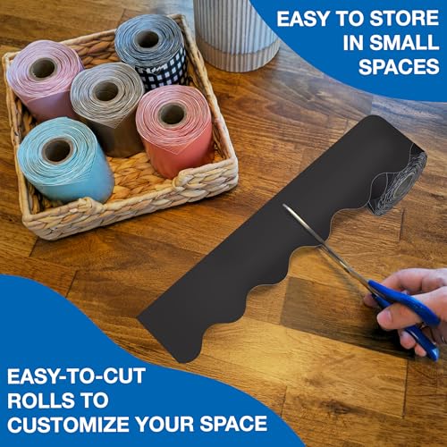 Carson Dellosa Black Bulletin Board Border Roll Scalloped 65Ft Classroom Decor