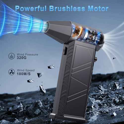 Compressed Air Duster, 180000RPM Super Power Cordless Electric Air Duster, Rechargeable Air Blower Desk Cleaning Kit for Computer Keyboard Home Car Outdoor Dust Removal