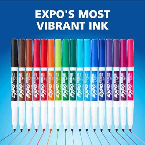 EXPO Dry Erase Markers, Low Odor Ink, Black, Fine Tip, 4 Count - Whiteboard, Calendar, Organization, Essential Supplies for Office, School, Classroom, Teachers