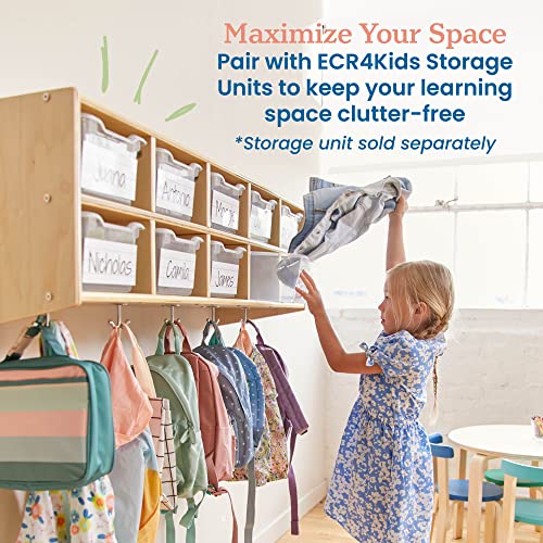 ECR4Kids Clear Scoop Front Storage Bins - 10-Piece Organization Set