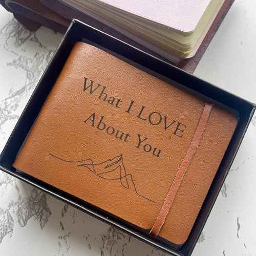 What I Love About You Book, 50 Fill-in-the-Blank Reasons, Romantic Christmas Gifts for Women, Men, Boyfriend, Husband, Him, Girlfriend, Couple, Handmade Valentine¡¯s Day, Pocket Size Leather Journal