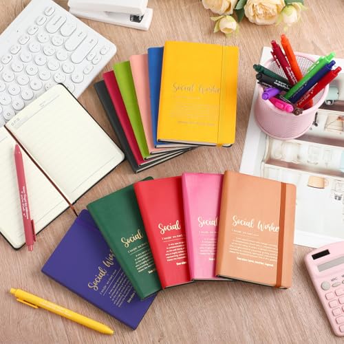 Supervitae 48 Pcs Christmas Social Worker Appreciation Gifts Set 24 Mini Notepads Journal 24 Ballpoint Pen Thank You Gifts Bulk for Xmas Coworker Employee Teacher Nurse Volunteers Office(Multicolor)