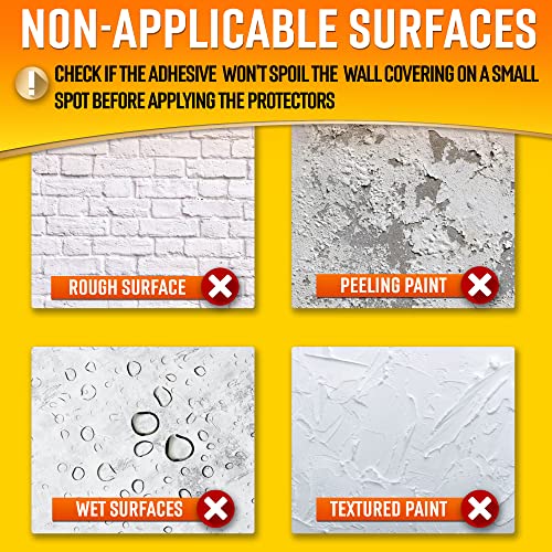 Wall Protector Sheets for Painted Wall. Clear Plastic Adhesive Film Stickers for Kitchen & Office from Oil Backsplash, Trash, Chair Back, Furniture, Scuff. Door Guards Shield Dog, Contact Paper 14pcs