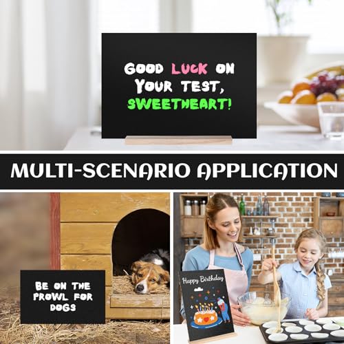 Small Chalkboard Sign 7.9 X 11.8 Inch Tabletop Chalkboard with Wooden Base Stand Double Sided Message Menu Chalk Board Stand Sign for Kitchen Wedding Bar Restaurant Party Decoration (1 Pack)