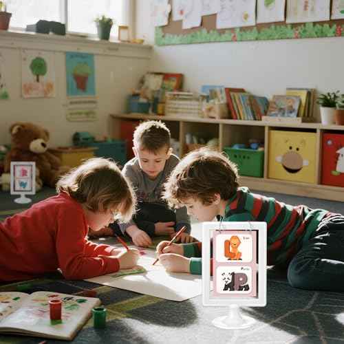 16 PCS Mini Anchor Chart Stand 4 x 6-inch Card Display Double-Sided Anchor Chart Storage Ideal for Classroom Teaching Aids Alphanumeric Vocabulary Flashcards Interactive Displays