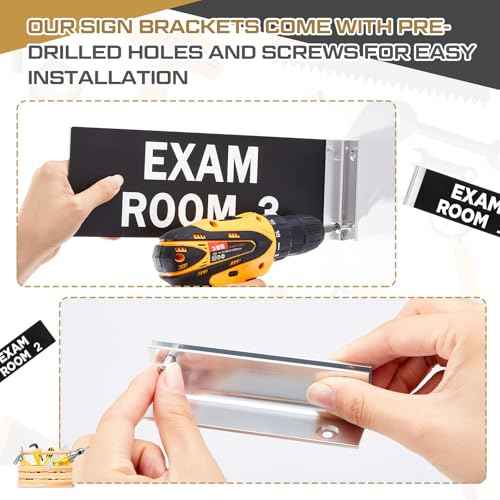 Zonon 4 x 12 Inch Exam Room Sign Numbers 1-3 Double Sided Hallway Signs Identification Number Flags for Exam Rooms Offices Educational Institution Directional Assistance Test Center