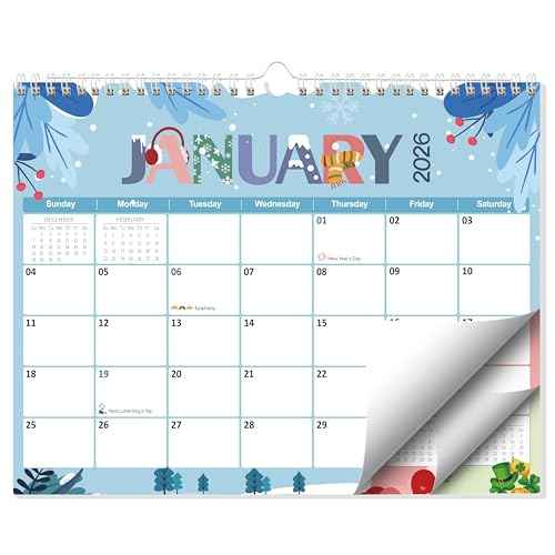 GuassLee Wall Calendar 2026-2027, 18 Months Running from Jan. 2026 to Jun. 2027, 14" X 11" Paper Hanging Planner Wall with Thick Paper for Office Home Planning & Organizing
