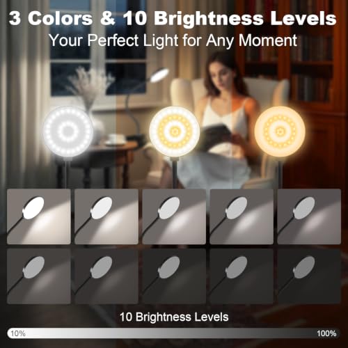 ZAPLIT Black 3.5'' Rechargeable Clip-On Reading Light - 61 LED Bed & Desk Lamp