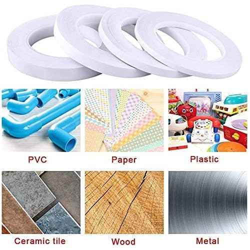 Thin Double Sided Tape for Craft,Card Making,Gift,Scrapbooking and Office School Stationery Supplies,Tear-by-Hand, Paper Backing (4Rolls,1/2 Inch x 32 Yards Per Roll)