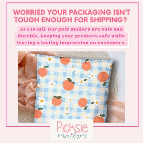Picksie Mailers Peachy Picnic 10x13 Polymailers for Clothing & Soft Goods