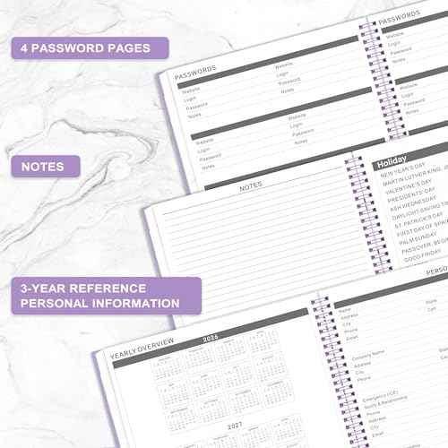 2026 Monthly Planner - 2026 Planner, 2026 Monthly Calendar, JAN 2026 - DEC 2026, 12-Month with Tabs, Pocket, Label, 9" * 11", Purple Cover