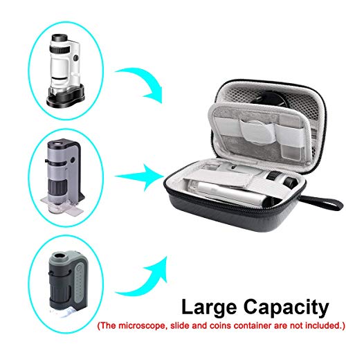 Jiusion Hard Travel Case for Carson MicroBrite Plus MM-300 & MicroFlip MP-250 - Portable Microscope Storage