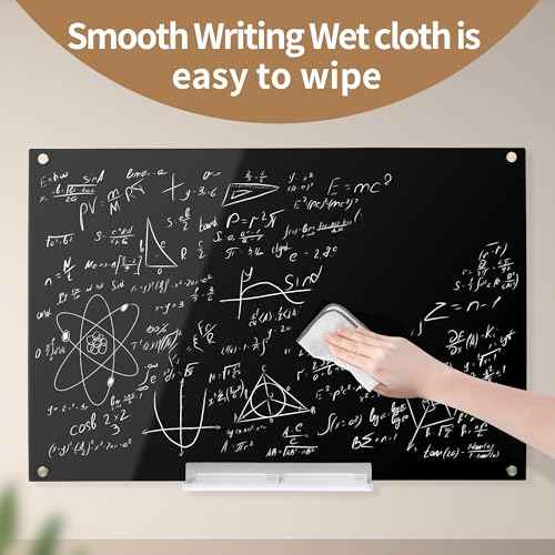 Acrylic Black Magnetic Dry Erase Board for Wall, White Board12¡±x16¡±,Frameless Magnetic Dry Erase Board for Office,Classroom and Home/for Kids,Students,Adults.3040B