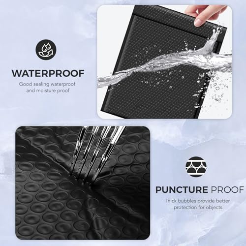 METRONIC Black Large Bubble Mailers 12x15 Inch - 40 Pack Padded Envelopes