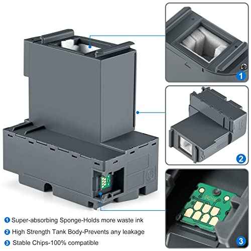T04D1 T04D100 Ink Maintenance Box for ET-15000 ET-3750 ET-3760 WF-2860 ET-4760 ET-3850 ET-4850 XP-5100 ET-3710 ET-5150 ET-3830 ET-M1000 ST-3000 ET-M2170 Etc. Printers, 2 Packs