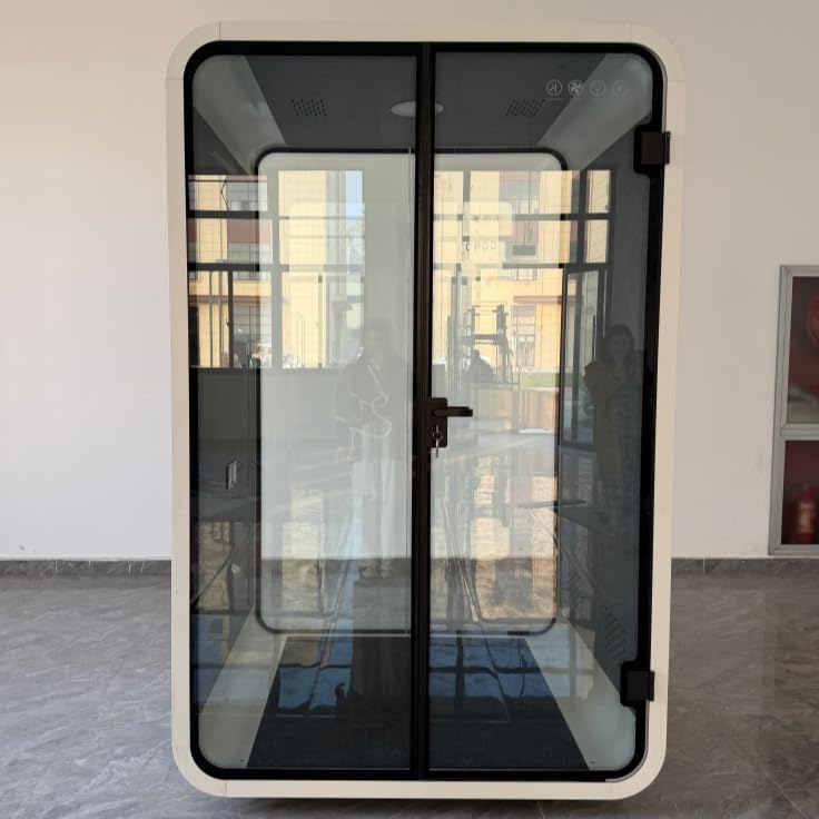 Skiennix Portable Soundproof Booth - Privacy Office Pod with LED Lighting & USB Ports | Ideal for 1-2 Persons