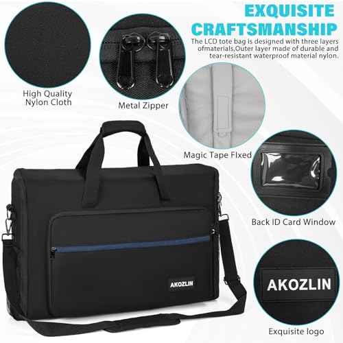 AKOZLIN LCD Screens/TVs Transport Tote Bag for 24" Displays Padded Monitor Carrying Case (NOT FOR IMAC) Travel Bag With Shoulder Strap Accessories Pocket