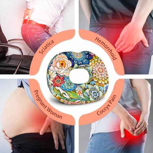 Donut Pillow for Tailbone Pain, Hemorrhoid Pillow for Sitting, Memory Foam Donut Hemorrhoids Seat Cushion for Tailbone Pain Relief & Women Postpartum Pregnancy