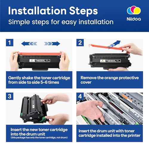 TN830XL Toner Cartridge High Yield Replacement for Brother TN830XL TN-830XL HL-L2460DW HL-L2405W MFC-L2820DW Printer, TN830XL 2PK Black