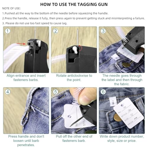 JINFFR Tagging Gun Kit for Clothing with 1600 x 1