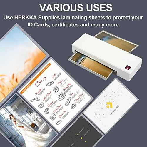 HERKKA 100 Pack Laminating Sheets, Hold 11 x 17 Inch Sheet, 3 Mil Clear Thermal Laminating Pouches 11.5 x 17.5 Inch Lamination Sheet Paper for Laminator, Round Corner