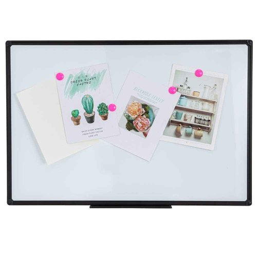 DexBoard Dry Erase Board for Wall, 40" x 28" Presentation Magnetic Whiteboard with Pen Tray, Wall-Mounted White Board for School, Office and Home, Black Aluminum Frame