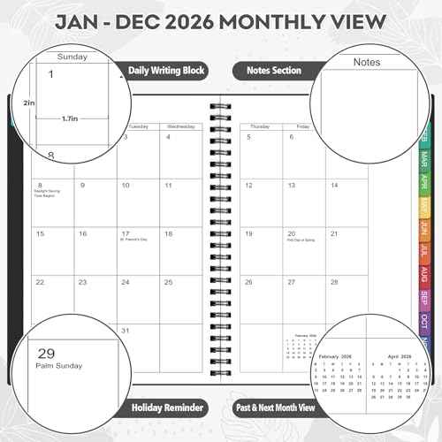 2026 Planner ? 2026 Planner Weekly and Monthly: Jan. 2026 - Dec. 2026, 8.5" x 11", 2026 Calendar Planner with Monthly Tabs, Flexible Cover, Thick Paper, Inner Pocket for School Office Supplies
