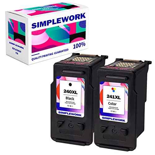 240XL 241XL Combo Pack Ink Cartridge Remanufactured for Canon PG-240XL CL-241XL for PIXMA MG3620 TS5120 MX472 MX452 MG3220 MG3522 MG3520 ( 2 Pack )