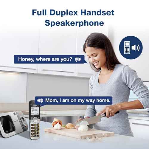 VTech VG232 Cordless Phone with Answering Machine - with Large Display Full-Duplex Speakerphone Caller ID/Call Waiting Last 10 Number Redial