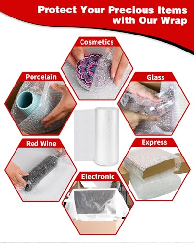 Pacific Mailer 2-Pack Bubble Cushioning Wrap Rolls 17 in x 72 ft, Perforated, Clear Shipping Protection