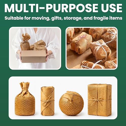 Honeycomb Packing Paper Roll 12" x 230ft Eco-Friendly Cushioning Wrap for Shipping & Moving
