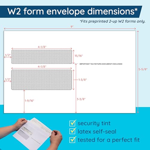 W2 Bundle with TaxRight 2025 Software, 50 W-2 6 Part Tax Forms for Employees, QuickBooks Compatible Laser Forms, Includes 2025 TaxRight Software Download and 50 Self Seal Envelopes