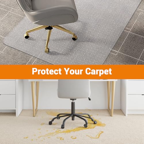 Heavy Duty Hard Material Chair Mat for Carpeted Floor Slip Resistant Carpet Protector for Home Office Easy Glide Desk Floor Mat for Office Chair on Carpets