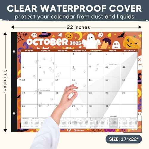 Desk Calendar 2025-2026, 18 Months Calendar Runs from October 2025 to March 2027 - Large 22" x 17" Desktop Monthly Calendar for Home, School, or Office - Seasonal Pattern
