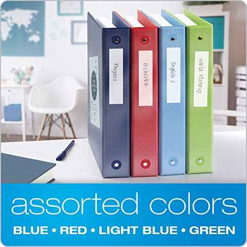 Cardinal 3 Ring Binders, Round Rings, Holds 350 Sheets, ClearVue Presentation View, Non-Stick, Assorted Colors (79550), 1.5 Inch (Pack of 4)