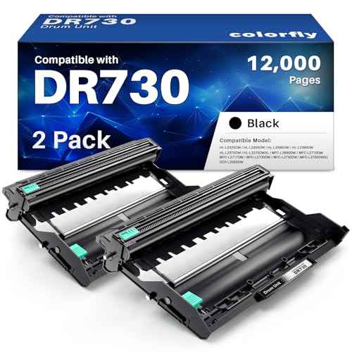 DR730 Drum Unit Brother Compatible Replacement for Brother Drum DR730 DR-730 for HL-L2350DW MFC-L2710DW DCP-L2550DW MFC-L2750DW HL-L2390DW HL-L2395DW MFC-L2690DW HL-L2370DW Printer(2 Pack, NOT Toner)