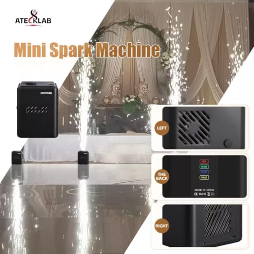 Wireless Cold Spark Machine | Portable Pyrotechnic System with Auto Safety Cutoff | Stage/Wedding/Event Special Effects Machine, White (Black)