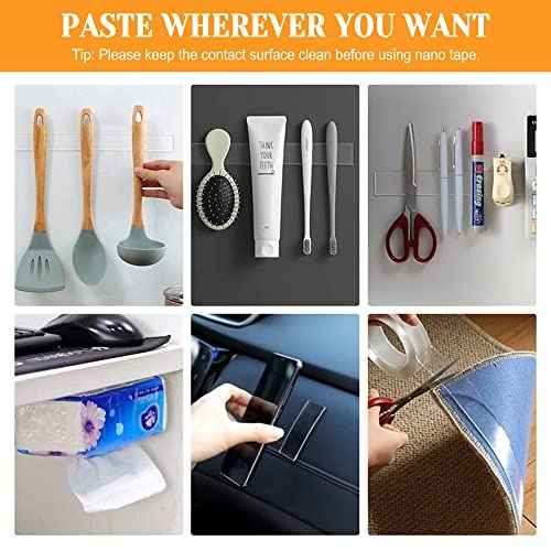 Double Sided Tape for Walls Removable Poster Tape Mount Tape Heavy Duty Sticky Tape for Wall Hanging Pictures Traceless Washable Adhesive Tape R (2Rolls(1.18inx34ft))