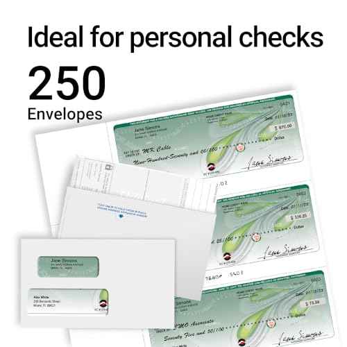 250 VersaCheck NRP Personal Double Window Security Wallet Check Envelopes - Compatible with personal checks made from VersaCheck, QuickBooks, Quicken, and others.