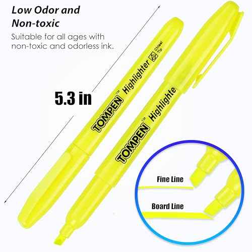 Highlighters Yellow 48 Pack,Bible Highlighters No Bleed?Bulk Chisel Tip High lighter Markers Set for School, Office,Study, Journaling?Smear-Free,Quick Dry?Fluorescent Pens for Teachers Students