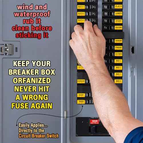 Premium Durable Circuit Breaker Labels, Electrial Panel Labels,129 Waterproof Fuse Box Stickers, Easy to Read and Install (Yellow, 1)