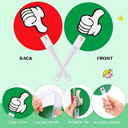 Macarrie 150 Pack Thumbs up Thumbs Down Classroom Voting Paddles Handy Teacher Classroom Event Supplies Plastic Sign Green Red Yes or No Paddles True False Sign for School Student